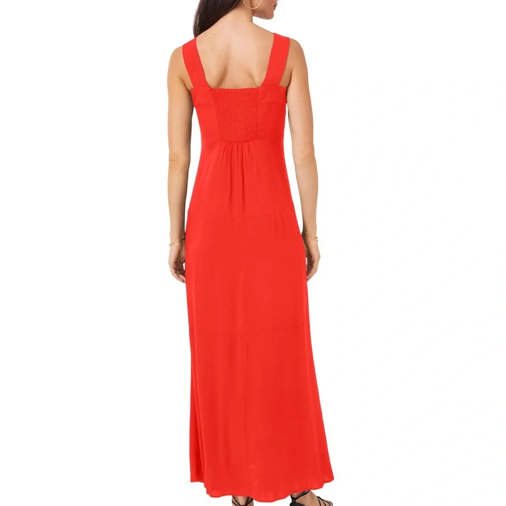 NWT/Vince Camuto Women's Smocked Back Challis Tiered Sleeveless Maxi Dress /SzSm - Picture 4 of 8